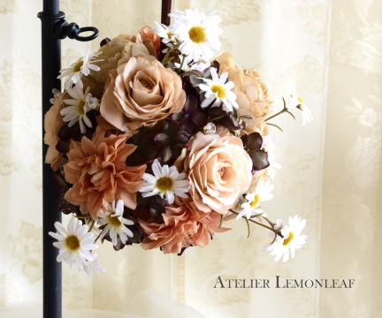 ボールブーケ　アーティフィシャルフラワー　ボールブーケ　アーティフィシャルフラワー、＃アーティフィシャルフラワー　アトリエレモンリーフ