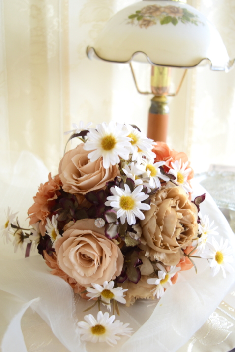 ボールブーケ　アーティフィシャルフラワー　アーティフィシャルフラワー教室、＃アーティフィシャルフラワー　アトリエレモンリーフ