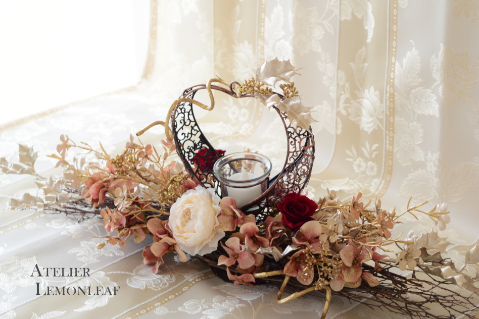 クリスマスアレンジ　アトリエレモンリーフ　キャンドルスタンド