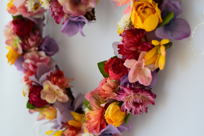 アトリエレモンリーフ　ドライフラワー　リース　ハートリース　アップ