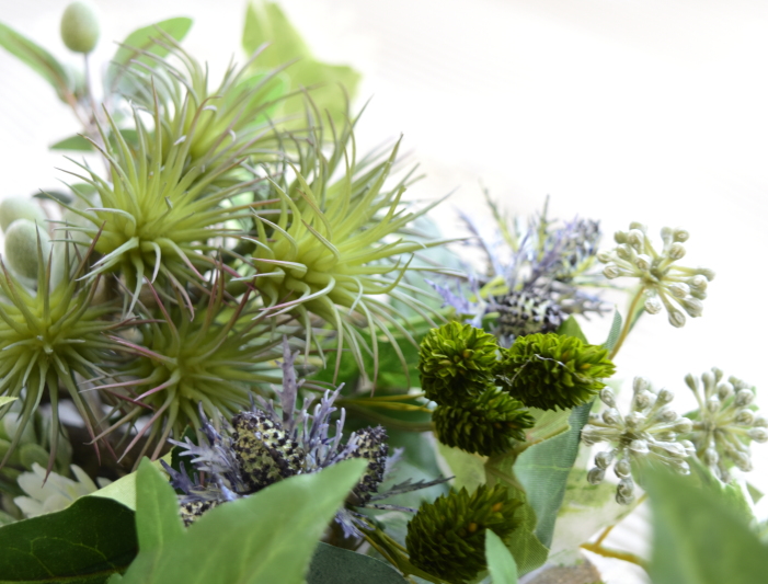 アトリエレモンリーフ　リース　グリーン　フラワーアレンジ　多肉アップ　