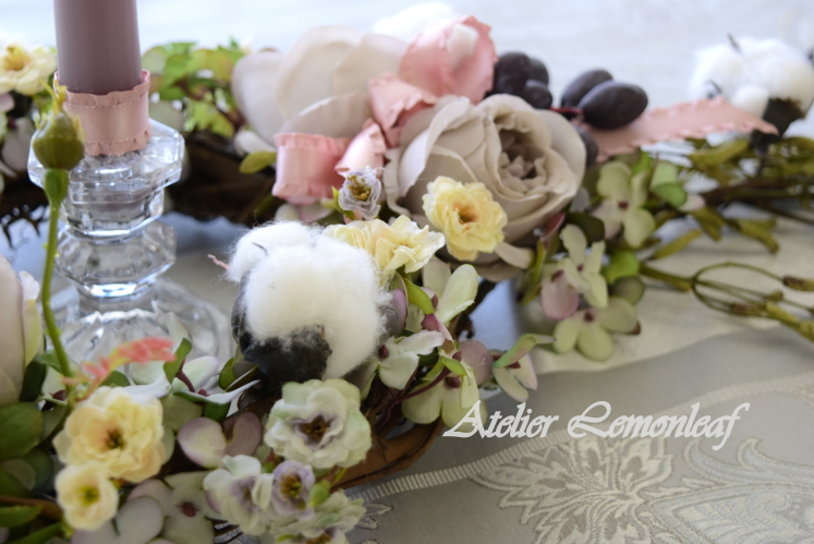 アトリエレモンリーフ　リース　クリスマスアレンジ　置いたところ