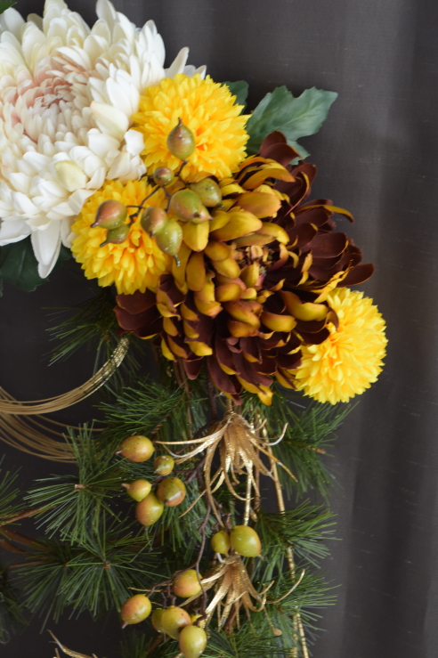 アトリエレモンリーフ　お正月アレンジ　和飾り、しめ縄　サイド