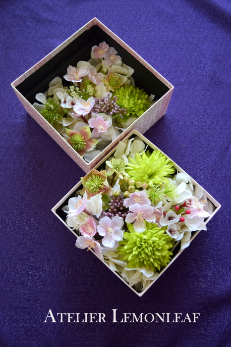アトリエレモンリーフ　桜アレンジ、ボックスアレンジ　フラワーアレンジ