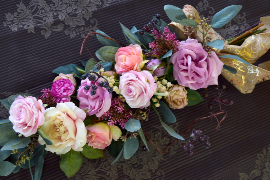 アーティフィシャル　アトリエレモンリーフ　ローズ　ガーランド　3　横置き