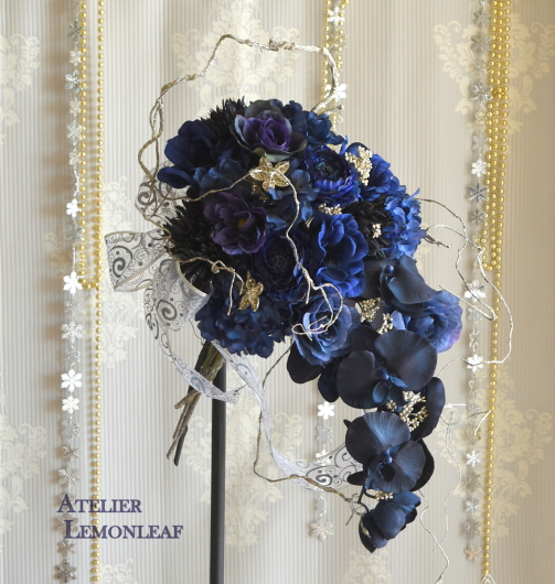 アーティフィシャルフラワー　スワッグ　クリスマススワッグ　ノーブルクリスマス　サイド　アトリエレモンリーフ　