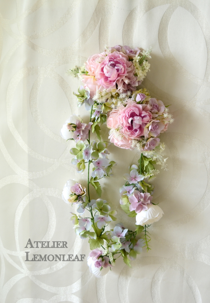 アーティフィシャルフラワーのピンクのバラを使ったブーケ｜アトリエレモンリーフ　