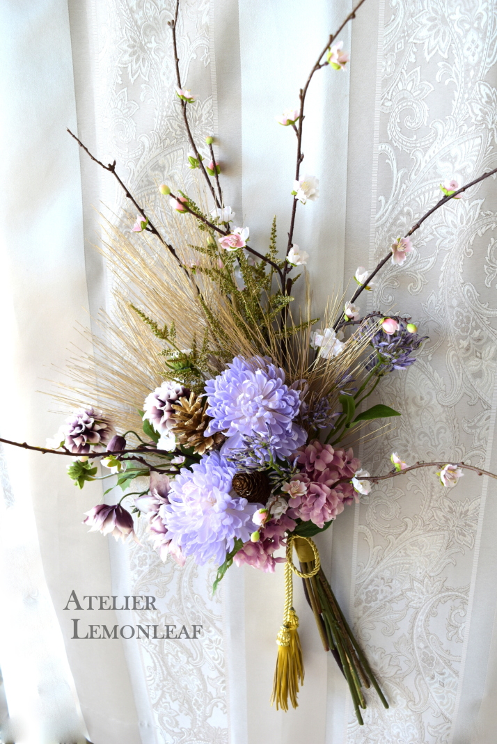 アーティフィシャルフラワー　和飾り　スワッグ　マム｜アトリエレモンリーフ