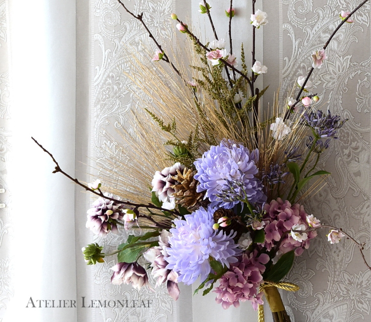 アーティフィシャルフラワー　御正月飾り、和飾り　スワッグ　マム　アップ　｜アトリエレモンリーフ