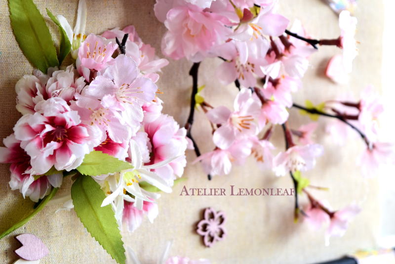 アーティフィシャルフラワー　造花　桜アレンジ　タペストリータイプ　桜アップ画像｜アトリエレモンリーフ