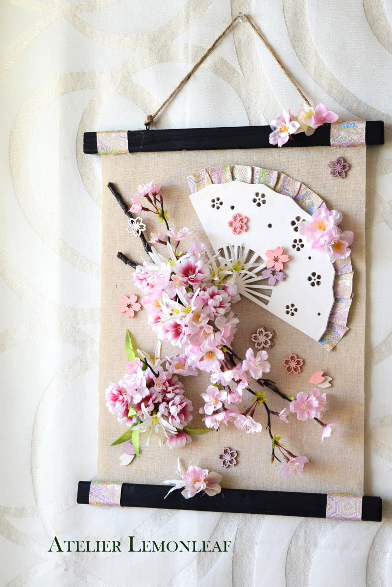 アーティフィシャルフラワー　造花　桜アレンジ　タペストリータイプ｜アトリエレモンリーフ