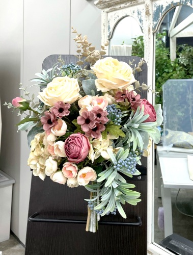 アーティフィシャルフラワー　花束　ピンク｜アトリエレモンリーフ