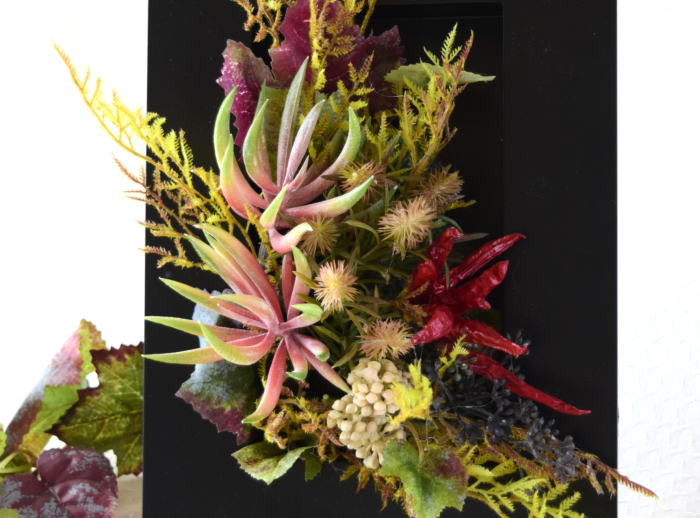 多肉植物　アーティフィシャルフラワー　フレームアレンジアップ｜アトリエレモンリーフ