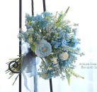 アーティフィシャルフラワーブーケ　水色アップ｜アトリエレモンリーフ