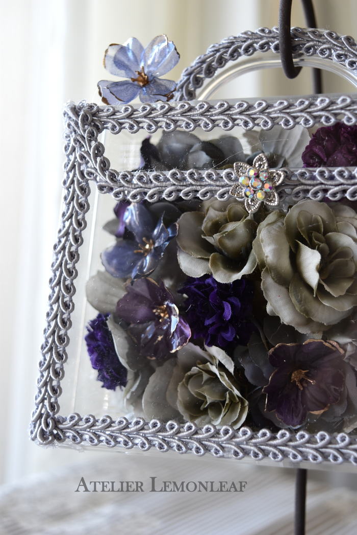 バックアレンジ、ペットフラワー　ペット素材　　アーティフィシャルフラワー　アップ　｜アトリエレモンリーフ　