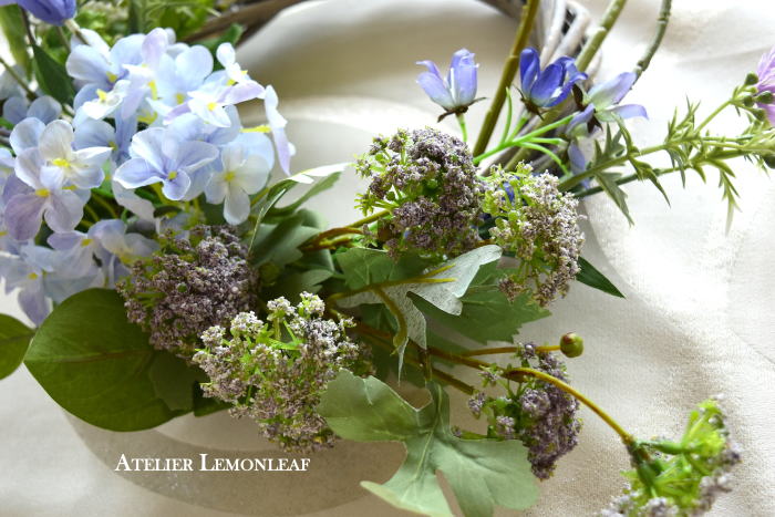 クレマチス　リース　アーティフィシャルフラワー　アップ　｜アトリエレモンリーフ　