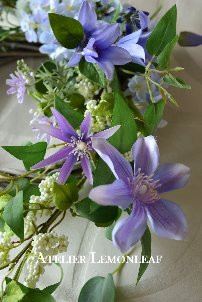 クレマチス　リース　アーティフィシャルフラワー5｜アトリエレモンリーフ　