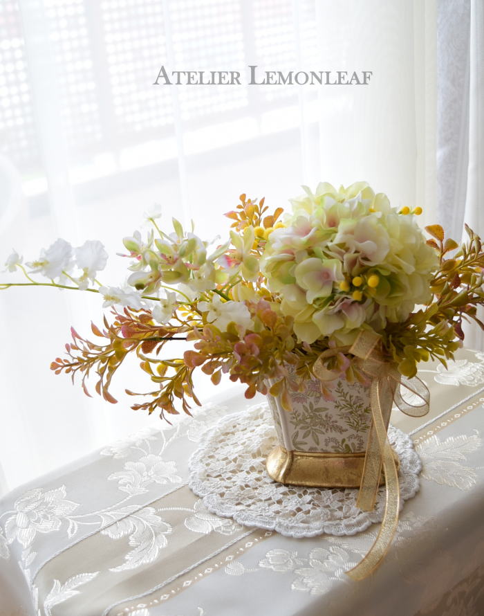 紫陽花　あじさいのトピアリーアーティフィシャルフラワー3｜アトリエレモンリーフ　