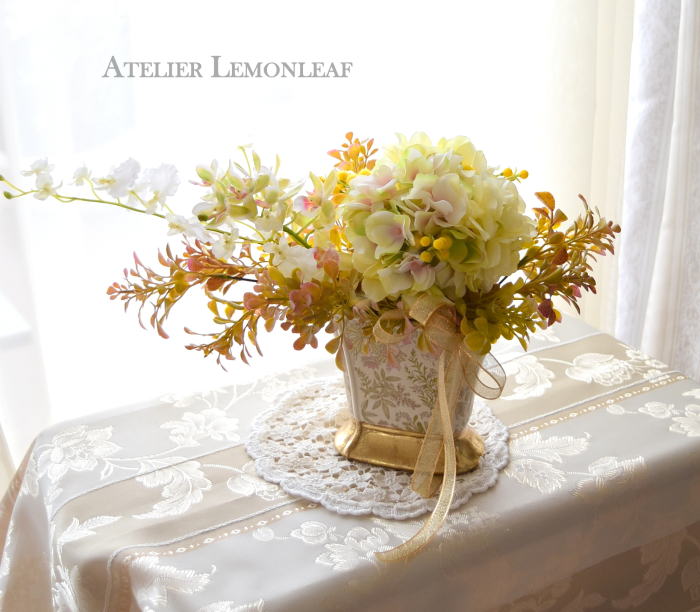 紫陽花　あじさいのトピアリーアーティフィシャルフラワー｜アトリエレモンリーフ　