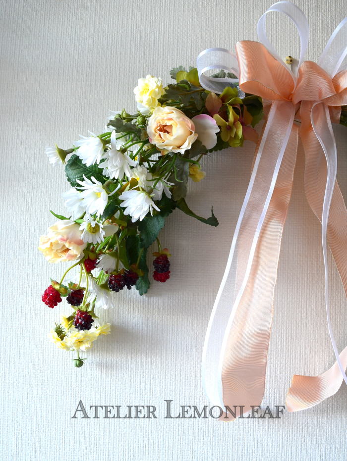 バレリーナブーケ　アーティフィシャルフラワー　　サイド｜アトリエレモンリーフ　