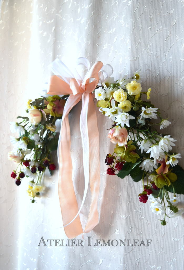 バレリーナブーケ　アーティフィシャルフラワー　正面　｜アトリエレモンリーフ　