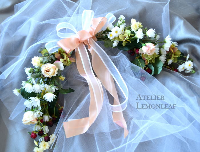 バレリーナブーケ　アーティフィシャルフラワー　上から　｜アトリエレモンリーフ　