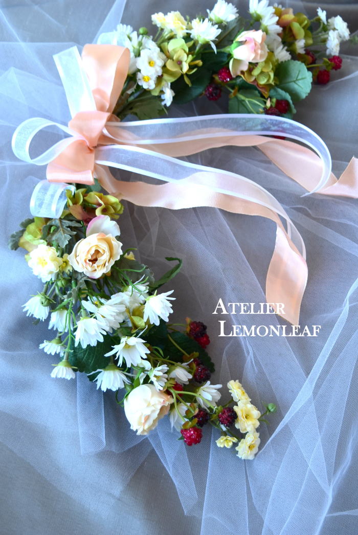バレリーナブーケ　アーティフィシャルフラワー　素敵なリボン　｜アトリエレモンリーフ　