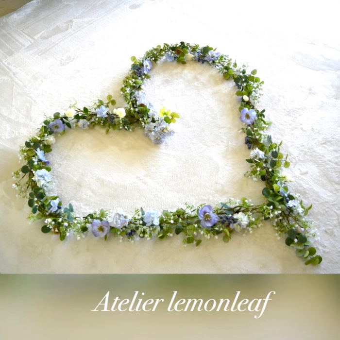 ロングガーランド　カスミ草ガーランド　ハートのガーランド｜アトリエレモンリーフ　