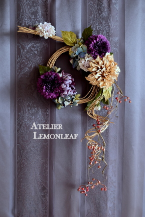 御正月　和飾り　しめ縄　リース　アレンジ　アトリエレモンリーフ