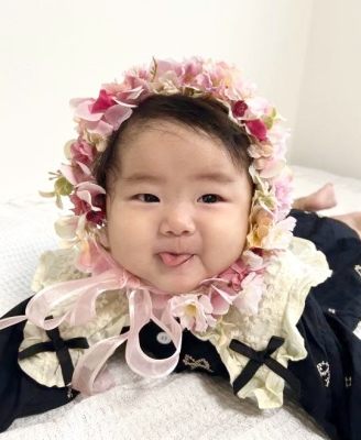 ペット、花冠、はなかんむり、花かんむり、やわらか花かんむり　赤ちゃん　｜アトリエレモンリーフ　