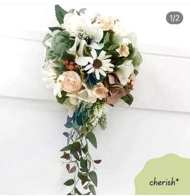 影かけブーケ　エアリーブーケ　アーティフィシャルフラワーブーケ生徒さん作品｜アトリエレモンリーフ　