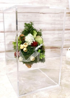 エアリーキューブ　アーティフィシャルフラワーインテリア　ギフト生徒さんの作品｜アトリエレモンリーフ