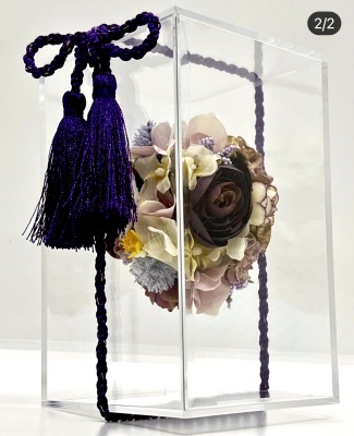 エアリーキューブ　アーティフィシャルフラワーインテリア　ギフト生徒さんの作品｜アトリエレモンリーフ