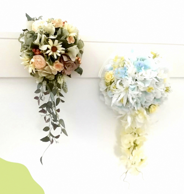 影かけブーケ　エアリーブーケ　アーティフィシャルフラワーブーケ　生徒さん作品｜アトリエレモンリーフ　