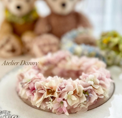 やわらか花かんむり　アーティフィシャルフラワー　花冠　アーバンカラー｜アトリエレモンリーフ　