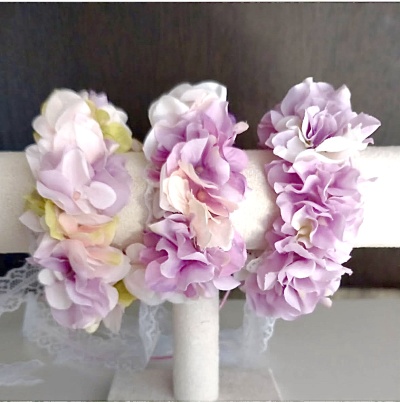 やわらか花かんむり　アーティフィシャルフラワー　花冠　ピンク　｜アトリエレモンリーフ　