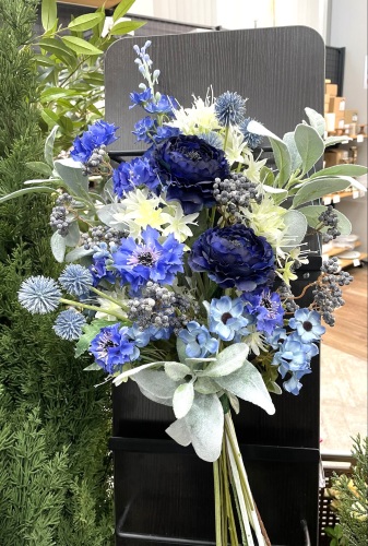 アーティフィシャルフラワー　花束　ブルーラナンキュラスの花束｜アトリエレモンリーフ