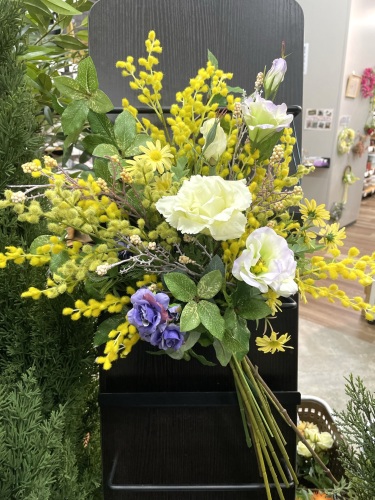 アーティフィシャルフラワー　花束　黄色ミモザの花束｜アトリエレモンリーフ