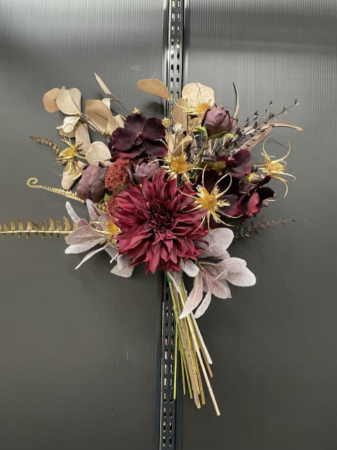 アーティフィシャルフラワー花束　ワインレッド｜アトリエレモンリーフ　