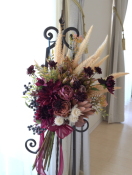 ワインレッド　シックなクラッチブーケ　薔薇　パンパスグラス1　｜アトリエレモンリーフ　